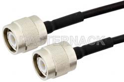 TNC Male to TNC Male Semi-Flexible Precision Cable 12 Inch Length Using PE-SR405FLJ Coax, LF Solder, RoHS