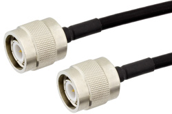 TNC Male to TNC Male Semi-Flexible Precision Cable 6 Inch Length Using PE-SR402FLJ Coax, LF Solder, RoHS
