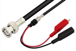 BNC Male to Alligator Clip Cable 48 Inch Length Using 75 Ohm RG59 Coax