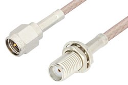 SMA Male to SMA Female Bulkhead Cable Using 75 Ohm RG179 Coax, RoHS