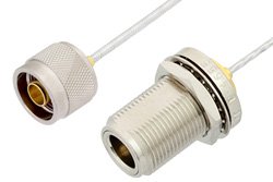 N Male to N Female Bulkhead Cable Using PE-SR405FL Coax