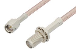 SMA Male to SMA Female Bulkhead Cable Using RG316-DS Coax, RoHS