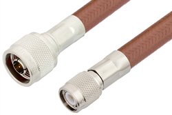 N Male to TNC Male Cable Using RG393 Coax, RoHS