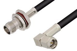SMA Male Right Angle to TNC Female Bulkhead Cable Using LMR-195 Coax