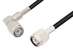 TNC Male to TNC Male Right Angle Cable 24 Inch Length Using LMR-195 Coax