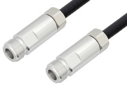 N Female to N Female Cable 12 Inch Length Using 1/4 inch Superflexible Coax