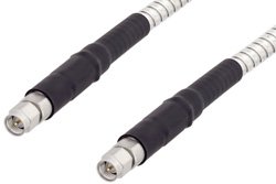 SMA Male to SMA Male Low Loss Cable 100 cm Length Using PE-P142LL Coax with HeatShrink