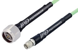 SMA Male to N Male Low Loss Cable 12 Inch Length Using PE-P142LL Coax, RoHS