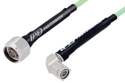 TNC Male Right Angle to N Male Low Loss Cable 100 cm Length Using PE-P142LL Coax, RoHS