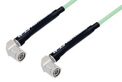 TNC Male Right Angle to TNC Male Right Angle Low Loss Cable 100 cm Length Using PE-P142LL Coax, RoHS