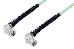 TNC Male Right Angle to TNC Male Right Angle Low Loss Cable 12 Inch Length Using PE-P142LL Coax, RoHS