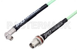 SMA Male Right Angle to TNC Female Bulkhead Low Loss Cable 200 cm Length Using PE-P142LL Coax, RoHS