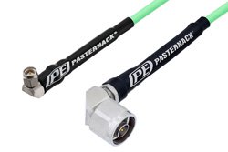 SMA Male Right Angle to N Male Right Angle Low Loss Cable 60 Inch Length Using PE-P142LL Coax, RoHS