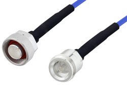 4.1/9.5 Mini DIN Male to 4.1/9.5 Mini DIN Female LSZH Jacketed Low PIM Cable 100 cm Length Using SR402FLJ Low PIM Coax with HeatShrink, RoHS