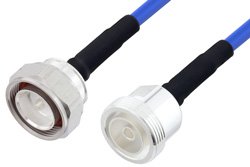 7/16 DIN Male to 7/16 DIN Female LSZH Jacketed Low PIM Cable 100 cm Length Using SR401FLJ Low PIM Coax with HeatShrink, RoHS