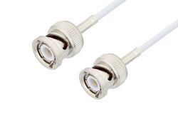 BNC Male to BNC Male Cable 12 Inch Length Using RG188 Coax, LF Solder, RoHS