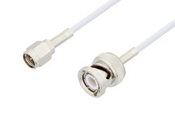 SMA Male to BNC Male Cable 24 Inch Length Using RG188 Coax, LF Solder, RoHS