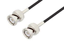 BNC Male to BNC Male Cable 12 Inch Length Using RG174 Coax, LF Solder, RoHS