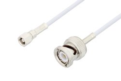SMC Plug to BNC Male Cable 24 Inch Length Using RG188 Coax, LF Solder, RoHS