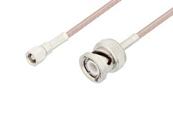 SMC Plug to BNC Male Cable 12 Inch Length Using RG316 Coax, LF Solder, RoHS