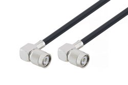 TNC Male Right Angle to TNC Male Right Angle Cable 12 Inch Length Using LMR-240 Coax with 90 Deg. Clock