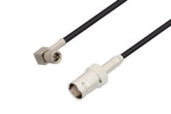 10-32 Male Right Angle to BNC Female Low Loss Cable 150 CM Length Using LMR-100 Coax