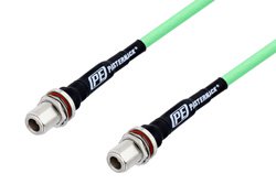 N Female Bulkhead to N Female Bulkhead Low Loss Test Cable 12 Inch Length Using PE-P300LL Coax