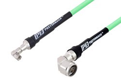 SMA Male Right Angle to N Male Right Angle Low Loss Test Cable 12 Inch Length Using PE-P300LL Coax