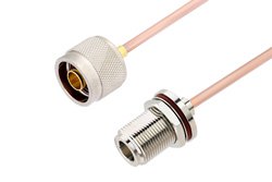 N Male to N Female Bulkhead Cable Using RG402 Coax