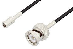 SMB Plug to BNC Male Cable 12 Inch Length Using RG174 Coax, LF Solder, RoHS