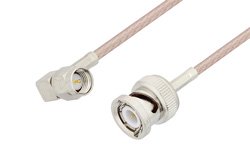 SMA Male Right Angle to BNC Male Cable 6 Inch Length Using RG316 Coax, LF Solder, RoHS