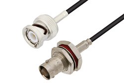 BNC Male to BNC Female Bulkhead Cable Using RG174 Coax