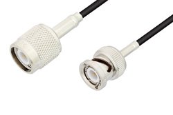 TNC Male to BNC Male Cable 12 Inch Length Using RG174 Coax