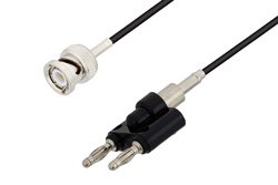 BNC Male to Banana Plugs Cable 60 Inch Length Using RG174 Coax