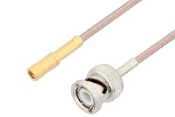 SSMB Plug to BNC Male Cable 100 CM Length Using RG316 Coax , LF Solder