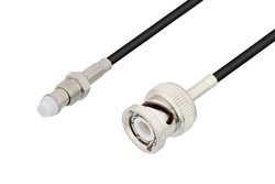 FME Jack to BNC Male Cable 24 Inch Length Using RG174 Coax