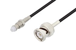 FME Jack to BNC Male Cable 72 Inch Length Using RG174 Coax