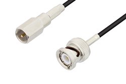 FME Plug to BNC Male Cable 12 Inch Length Using RG174 Coax