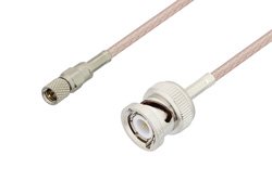 10-32 Male to BNC Male Cable 72 Inch Length Using RG316 Coax, LF Solder, RoHS