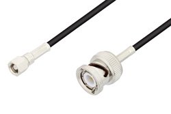 SMC Plug to BNC Male Cable 12 Inch Length Using RG174 Coax