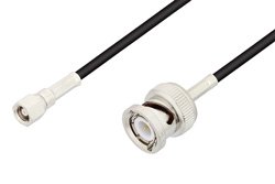 SMC Plug to BNC Male Cable 24 Inch Length Using RG174 Coax, LF Solder, RoHS