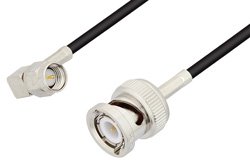 SMA Male Right Angle to BNC Male Cable Using RG174 Coax, LF Solder, RoHS