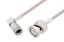 1.0/2.3 Plug Right Angle to BNC Male Cable 12 Inch Length Using RG316 Coax