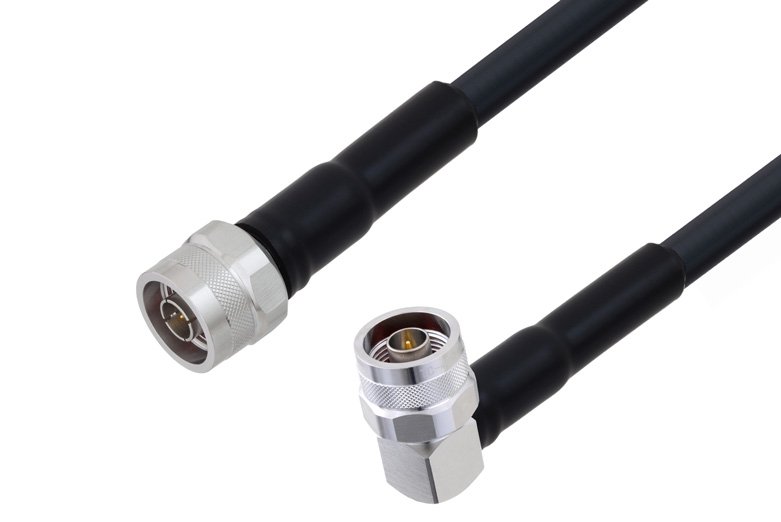 N Male to N Male Right Angle Cable Using LMR-400-UF Coax