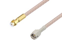 Snap-On MMBX Plug to SMA Male Cable 8 Inch Length Using RG316-DS Coax