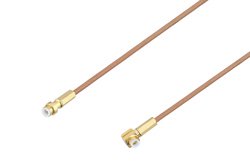 Snap-On MMBX Plug to Snap-On MMBX Plug Right Angle Cable 18 Inch Length Using RG178 Coax