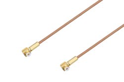 Snap-On MMBX Plug Right Angle to Snap-On MMBX Plug Right Angle Cable 18 Inch Length Using RG178 Coax