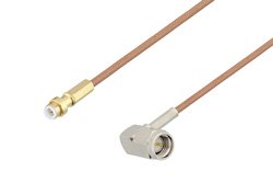 Snap-On MMBX Plug to SMA Male Right Angle Cable 12 Inch Length Using RG178 Coax