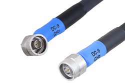 Handheld RF Analyzer Rugged Phase Stable Cable N Male to N Male Right Angle Cable 60 Inch Length Using PE-FF430 Coax, RoHS