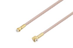 Snap-On MMBX Plug to Snap-On MMBX Plug Right Angle Cable Using RG316 Coax